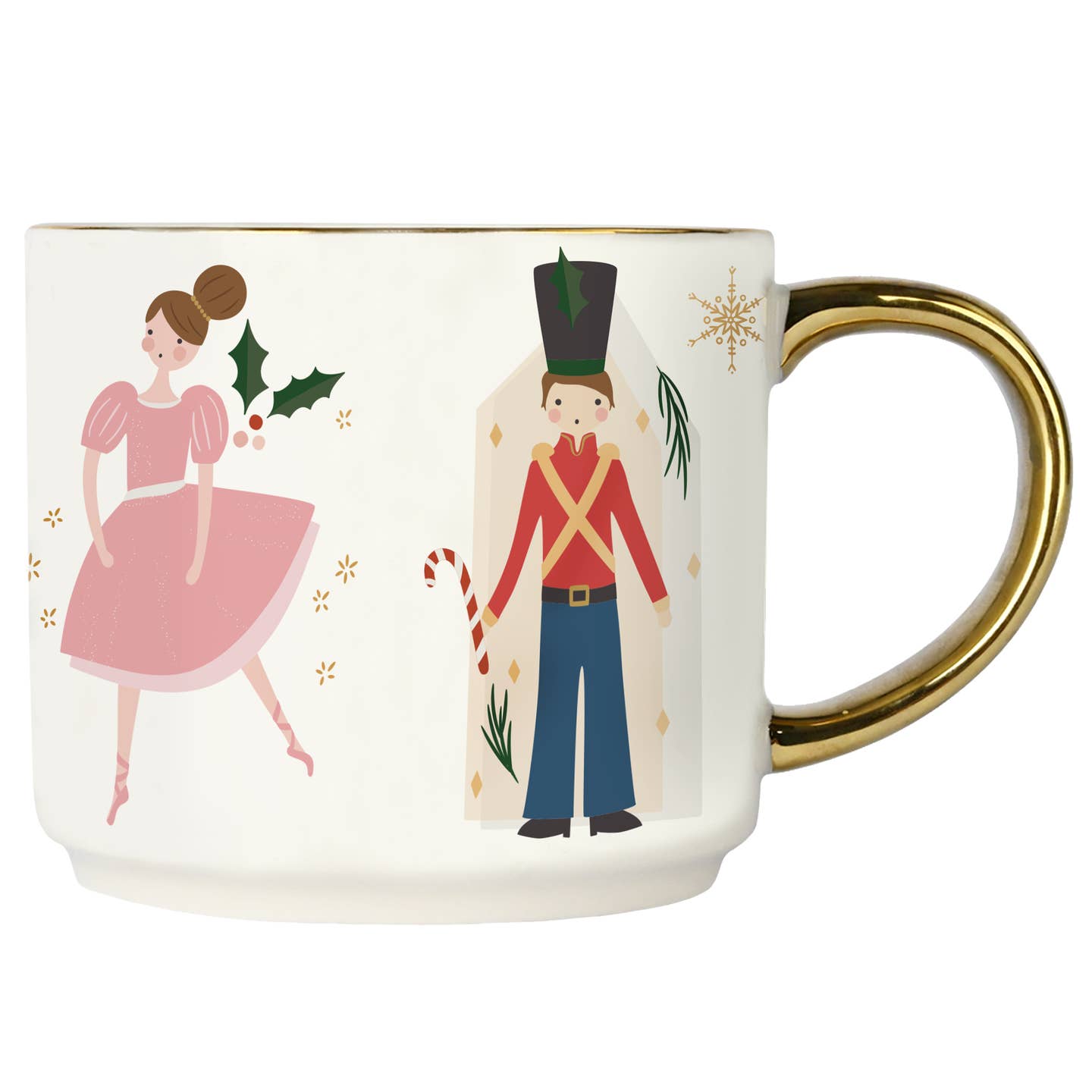 Nutcracker 14oz Mug – Holiday Coffee Mug with Gold Handle | Christmas Gift