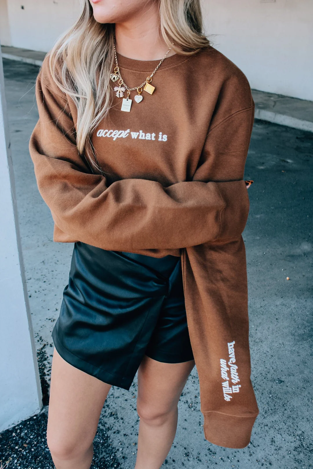 Accept What Is Sweatshirt – Affirmation Fleece Crewneck for Women