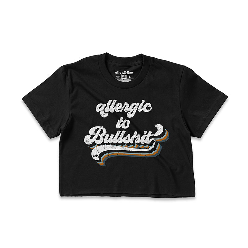 Allergic To Bullshit Retro Jersey Crop Top