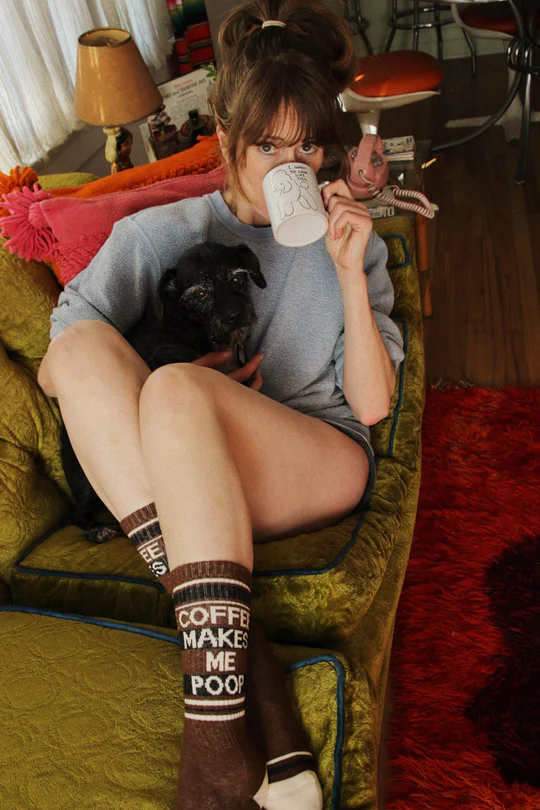 Coffee Makes Me Poop Socks – Funny Unisex Gym Socks Made in USA