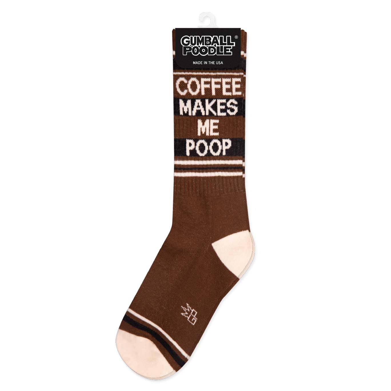 Coffee Makes Me Poop Socks – Funny Unisex Gym Socks Made in USA