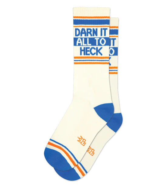 Darn It All To Heck Socks – Funny Unisex Gym Socks Made in USA