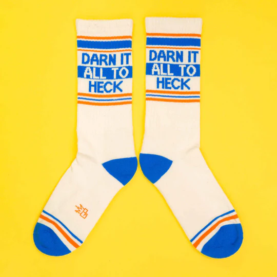 Darn It All To Heck Socks – Funny Unisex Gym Socks Made in USA