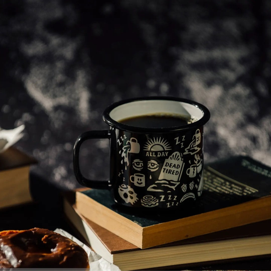 Dead Tired Enamel Coffee Mug