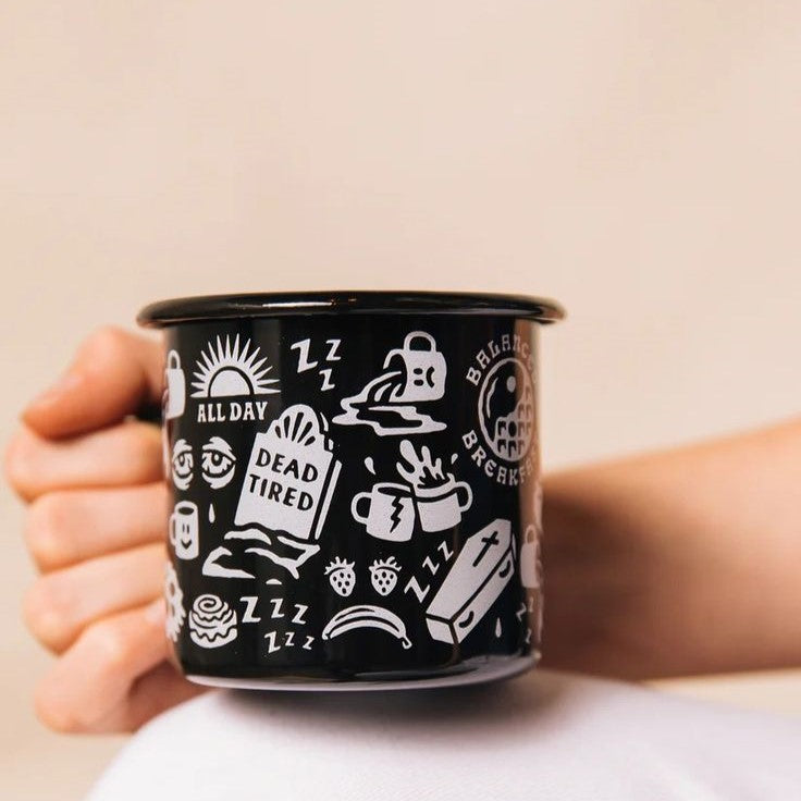 Dead Tired Enamel Coffee Mug