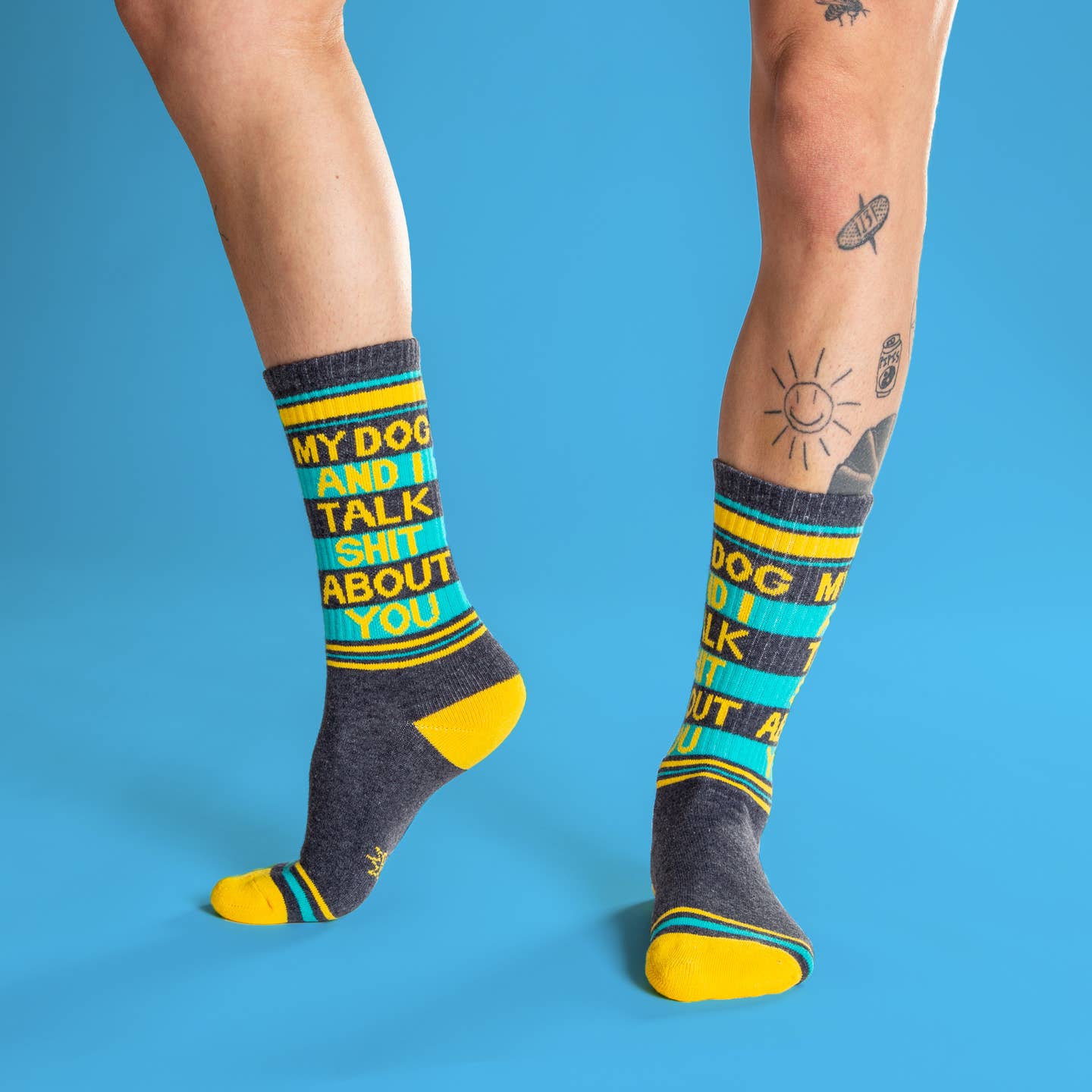 My Dog And I Talk Shit About You Socks – Funny Dog Lover Gym Socks Made in USA
