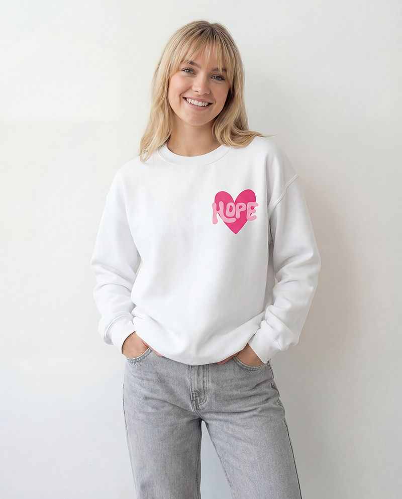 Hearts for Hope Sweatshirt - White