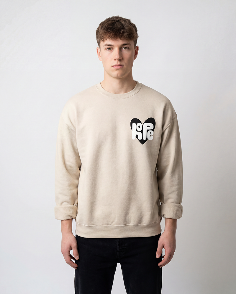 Hearts for Hope Sweatshirt - Sand