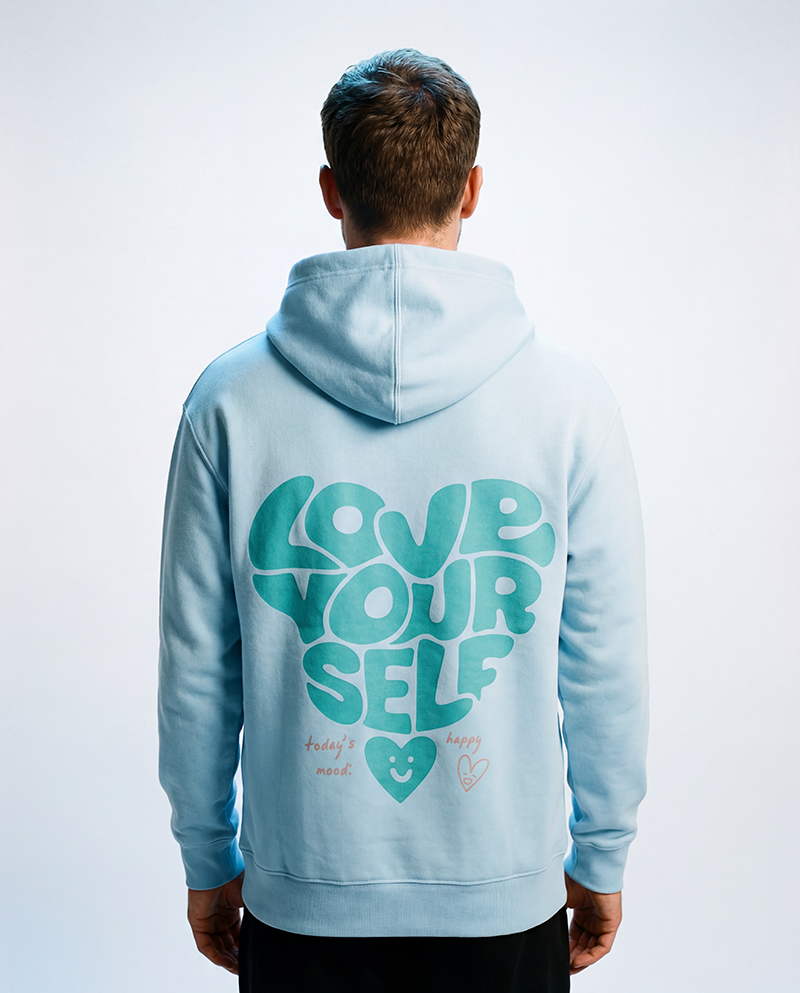 Love Yourself Hoodie - Blue Aqua