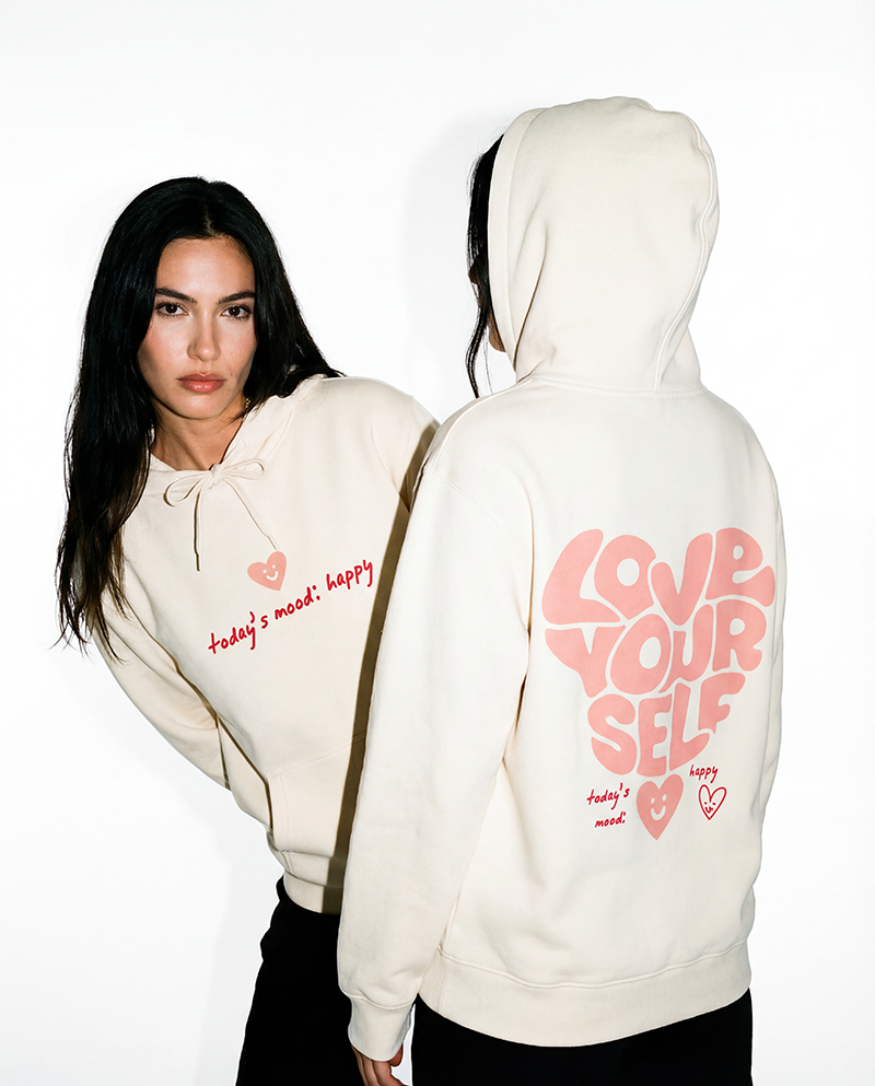 Love Yourself Hoodie - Bone