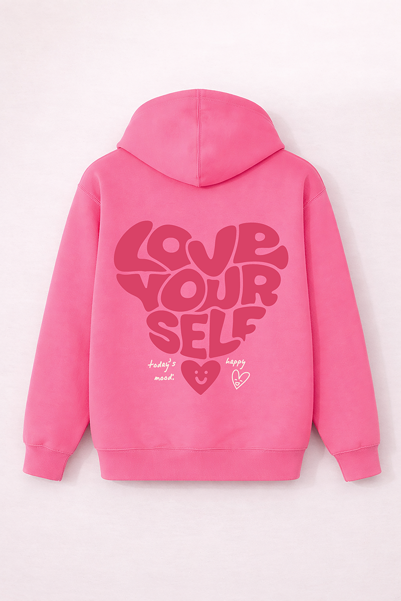 Love Yourself Hoodie - Neon Pink
