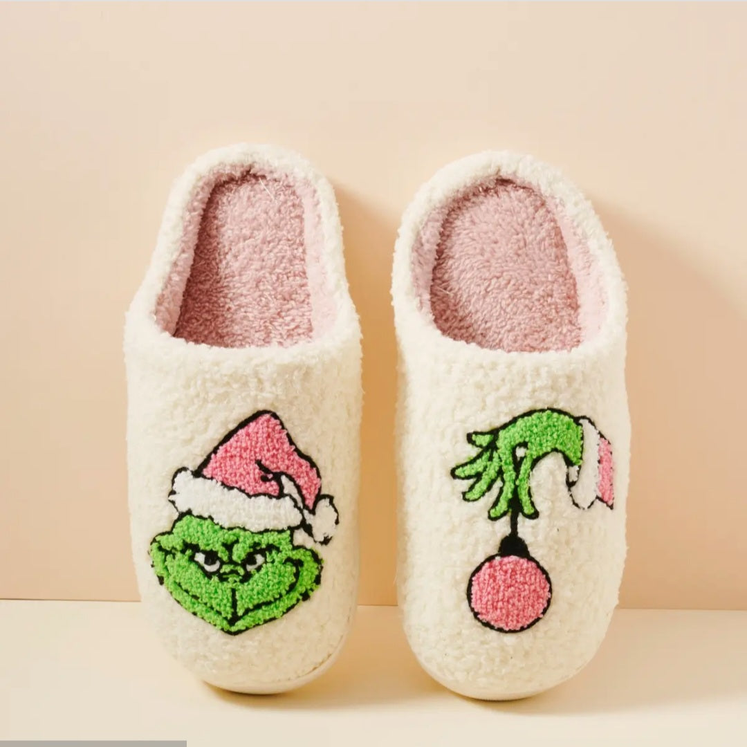 Pink Grinch Slippers Pre-Order