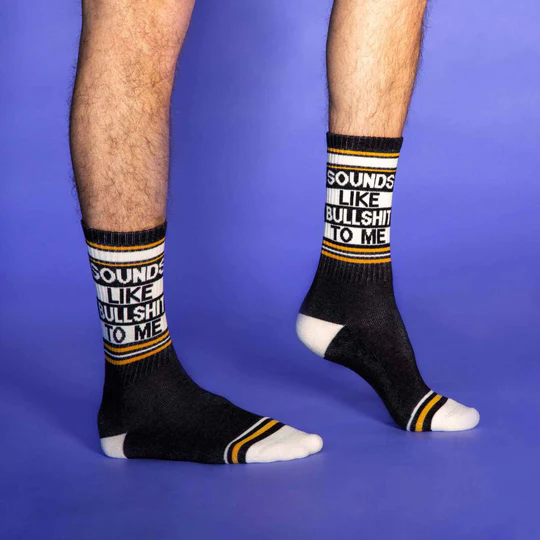 Sounds Like Bullshit To Me Socks – Funny Unisex Gym Socks Made in USA
