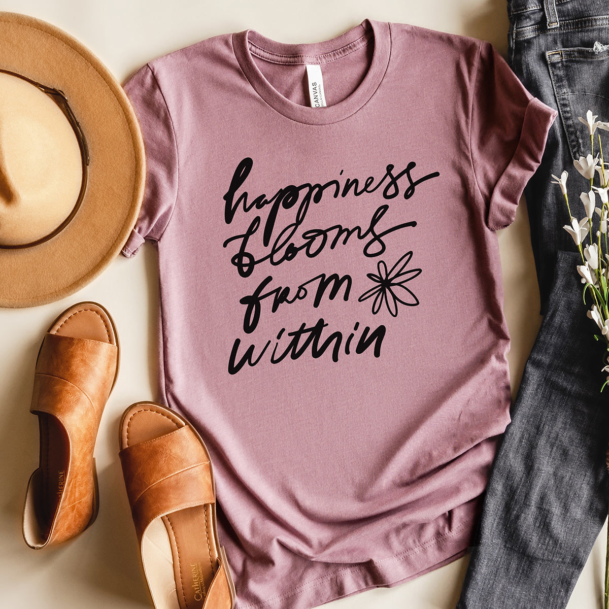 Happiness Blooms From Within Graphic Tee (Wholesale)
