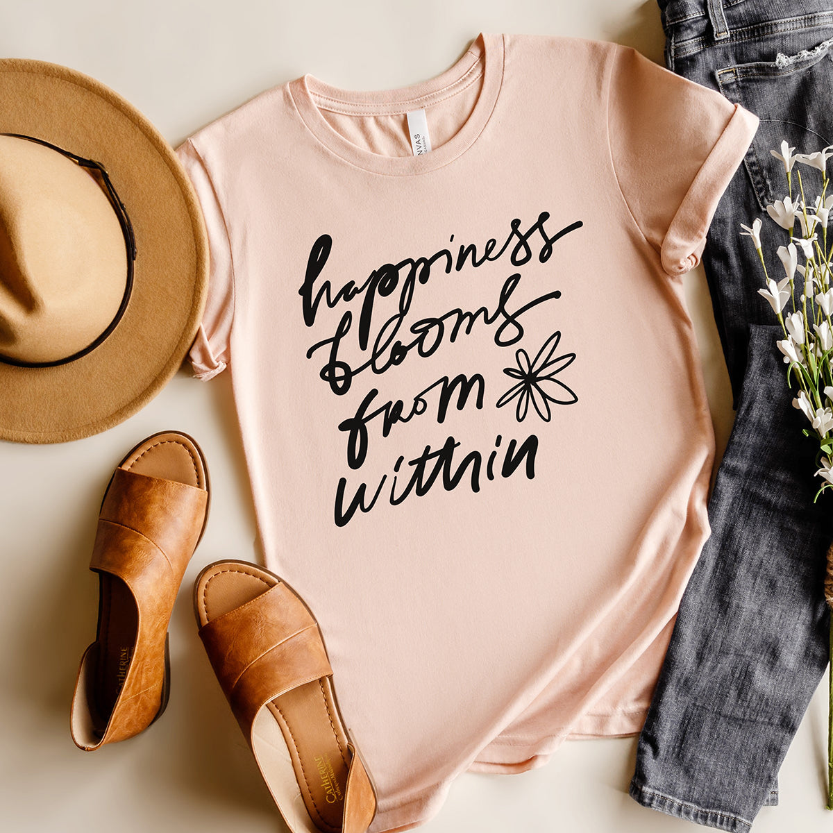 Happiness Blooms From Within Graphic Tee (Wholesale)