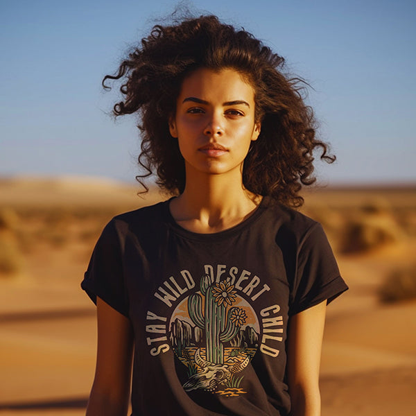 Stay Wild Desert Child Graphic Tee Shirt (Wholesale)