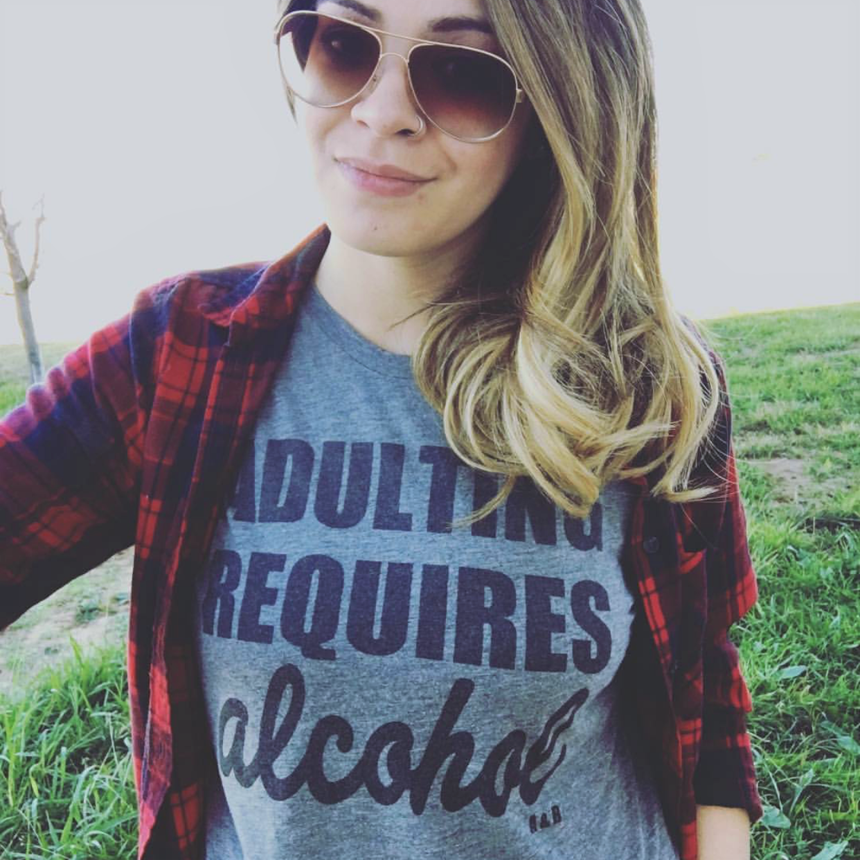 Adulting Requires Alcohol Women's Graphic Tee by Alley & Rae Apparel