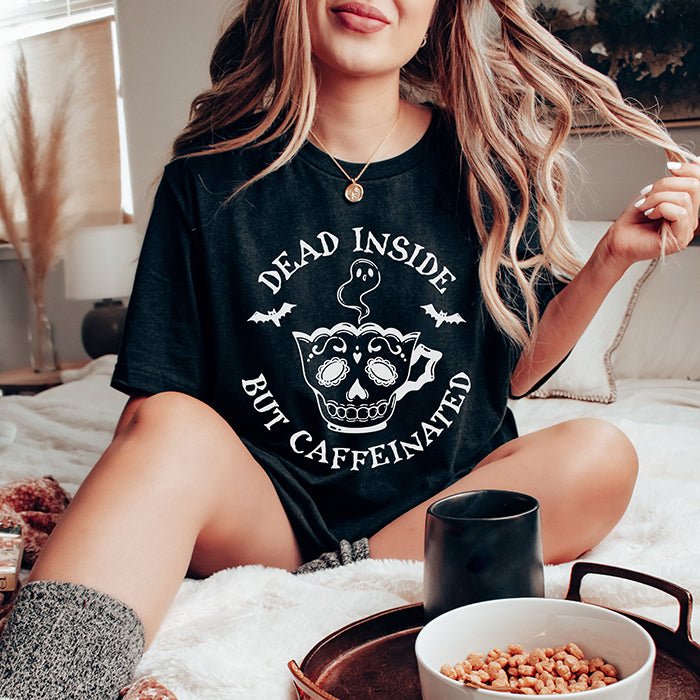 Dead Inside But Caffeinated Lightweight Tee - Alley & Rae Apparel