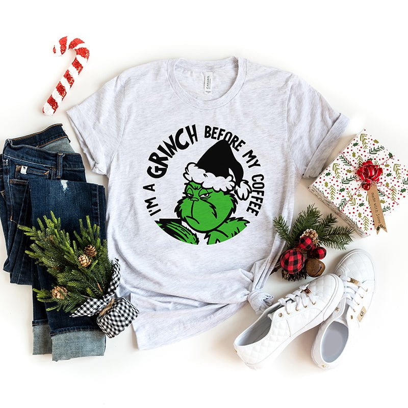 Grinch Before Coffee Lightweight Tee - Alley & Rae Apparel